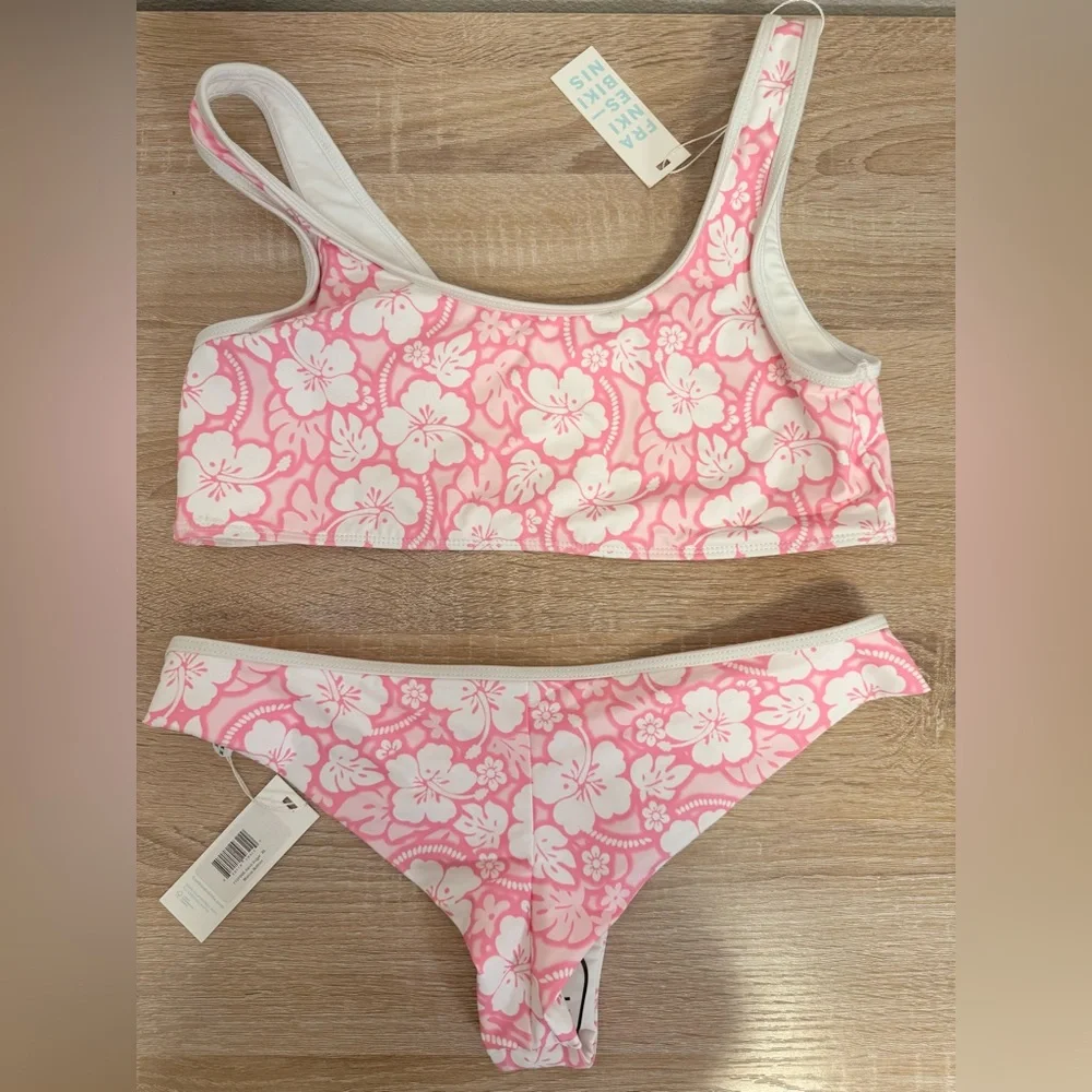 Frankie’s Bikinis Sand Sugar Bikini Set top + cheeky bottoms Sz XL NWT